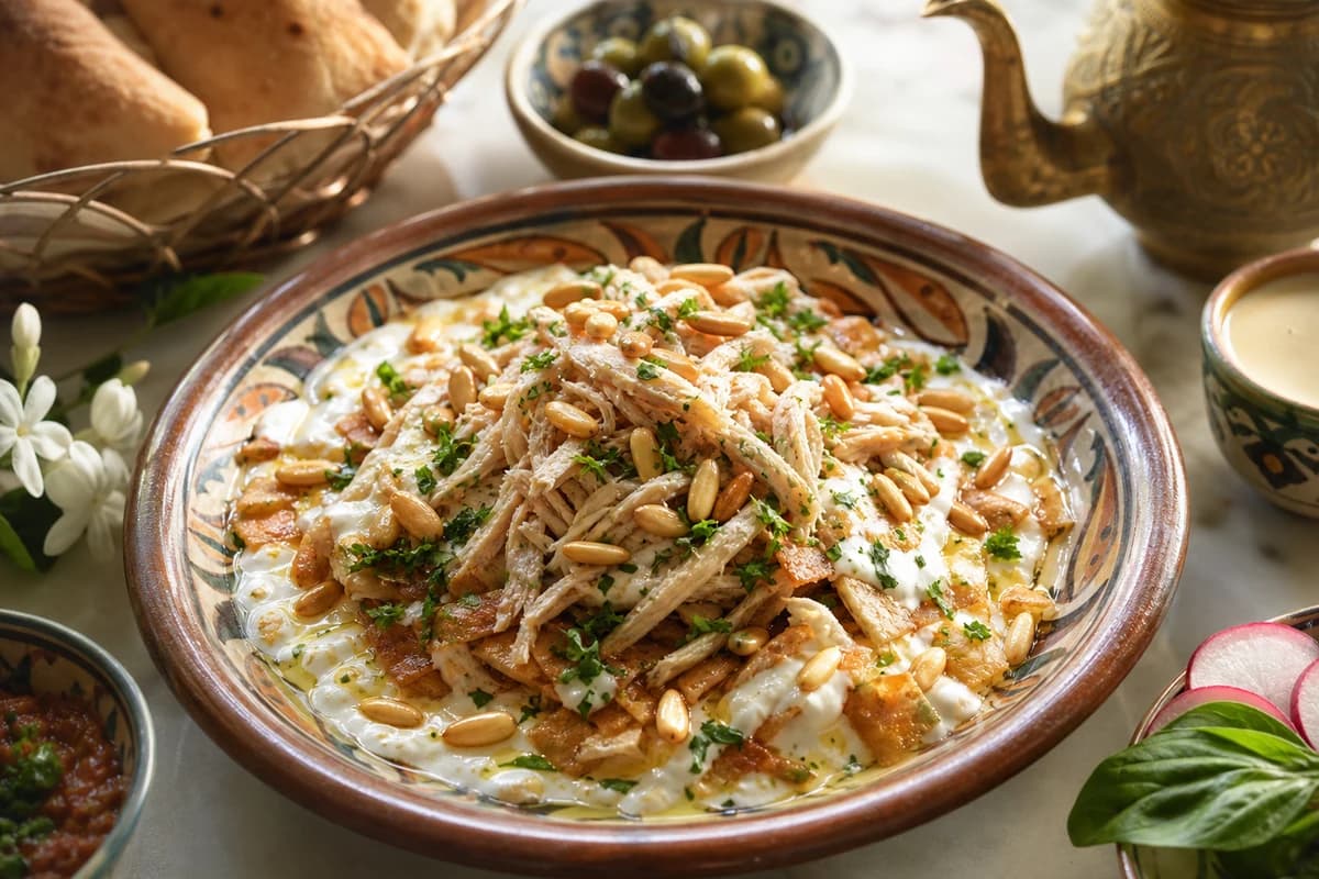 فتة دجاج