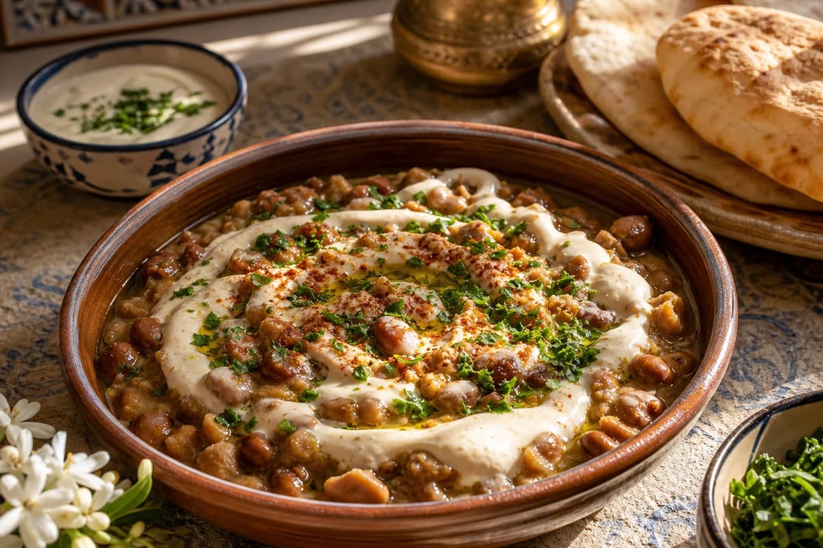 فول بالطحينة